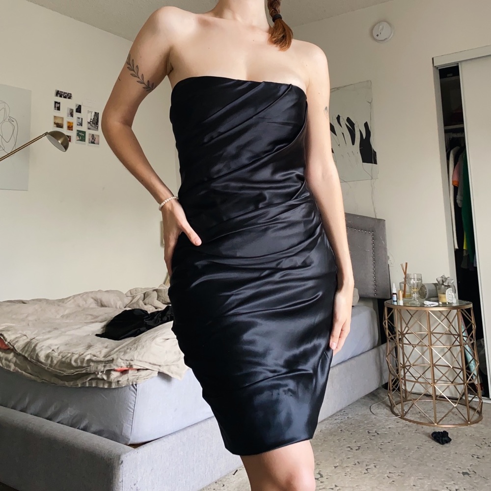 Vera Wang black silk cocktail dress